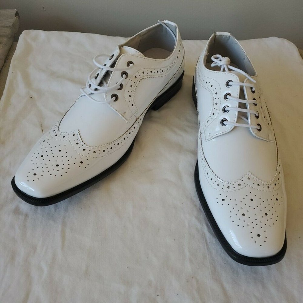 Bruno Marc Mens Faux Leather Tuxedo Dress Shoes